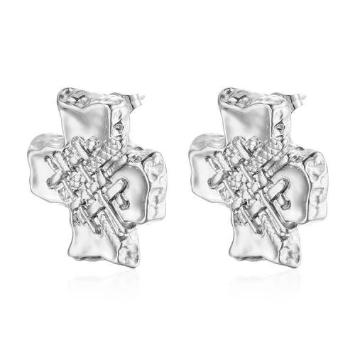 Stainless Steel Stud Earrings 304 Stainless Steel Cross Vacuum Ion Plating fashion jewelry & for woman Sold By Pair
