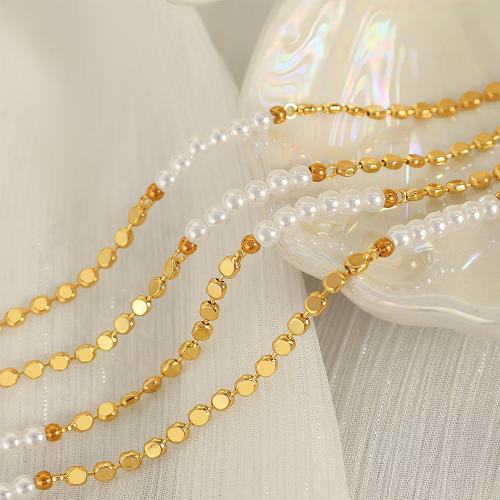 Brass Nakit Set, Mesing, s Staklene perle, pozlaćen, modni nakit & različitih stilova za izbor, zlatan, nikal, olovo i kadmij besplatno, Prodano By PC