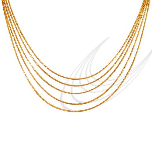 Titanium Steel Necklace plated fashion jewelry & multilayer golden Sold By PC