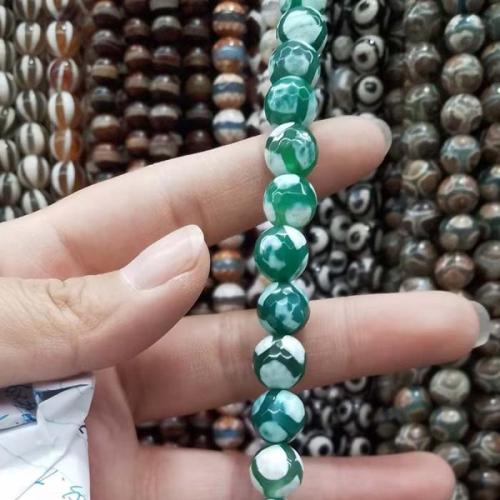 Natürliche Tibetan Achat Dzi Perlen, rund, DIY, keine, 10mm, verkauft per ca. 38 cm Strang
