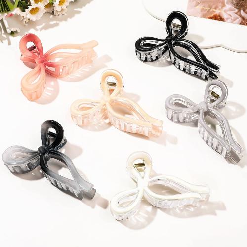 Hair Claw Clips, Plastic, Bowknot, for woman & enamel, more colors for choice, Sold By PC