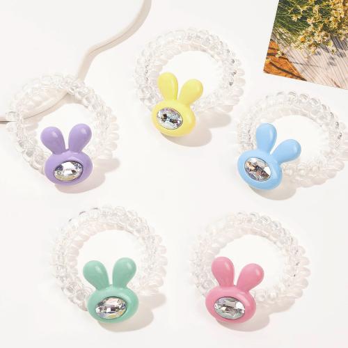 Ponytail Holder, Rubber, Rabbit, for woman & with rhinestone, more colors for choice, Sold By PC