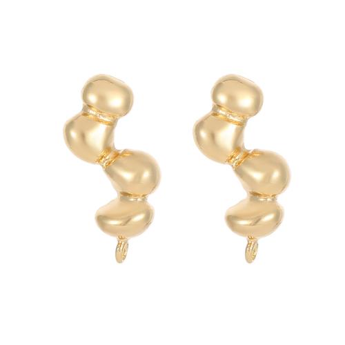 Brass Earring Stud Component, plated, DIY & different styles for choice, golden, Sold By Pair