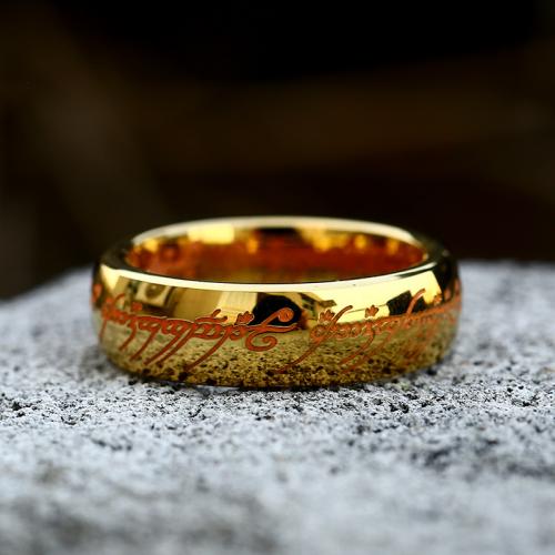 Titanium Steel Finger Ring plated & for man golden Sold By PC