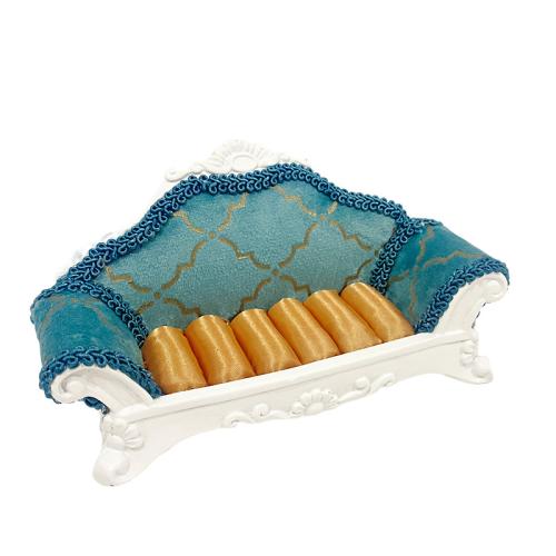 Multi Purpose Display, Gypsum, with Velour & Iron, durable, Peacock Blue, 140x60x80mm, Sold By PC