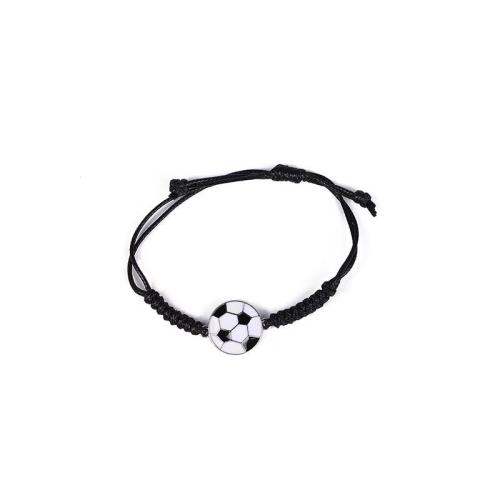 Fashion Create Wax Cord Bracelets, Tibetan Style, with Wax Cord, handmade, Unisex & enamel, white and black, Length:16 cm, Sold By PC