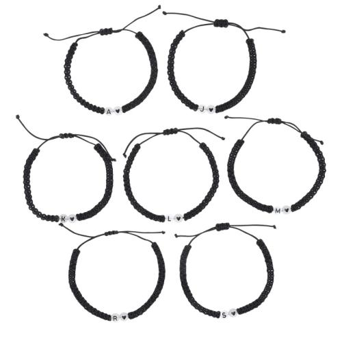 Акриловые браслеты, Акрил, с Акрил, с 5cm наполнитель цепи, Связанный вручную, Мужская & различные модели для выбора & блестящий в ночи, черный, длина 16 см, продается PC