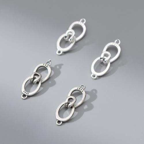 925 Sterling Silver Bracelet Findings Geometrical Pattern DIY Approx 1.3mm Sold By Set