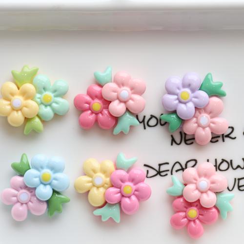 Hair Accessories DIY Findings, Resin, Flower, enamel, more colors for choice, 25x23mm, Sold By PC