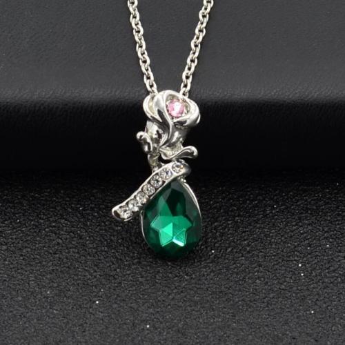 Tibetan Style Jewelry Necklace, fashion jewelry & for woman & with rhinestone, more colors for choice, Length:Approx 45 cm, Sold By PC
