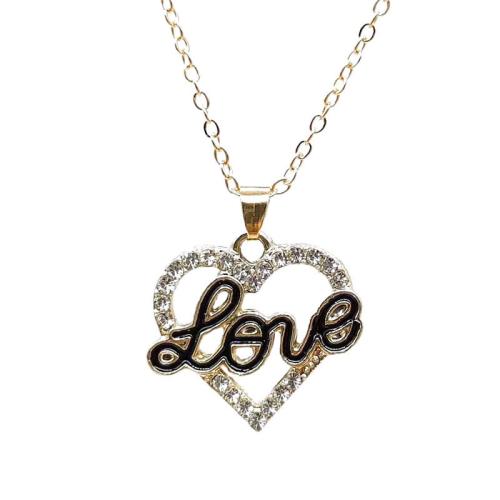 Zinc Alloy Jewelry Necklace with 5cm extender chain fashion jewelry & for woman & with rhinestone Length Approx 45 cm Sold By PC