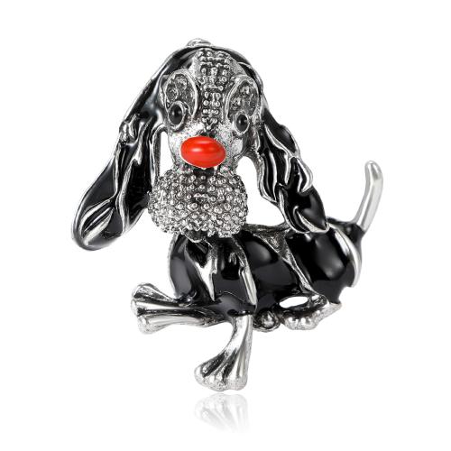 Zinc Alloy Brooches Dog plated fashion jewelry & for woman & enamel nickel lead & cadmium free Sold By PC