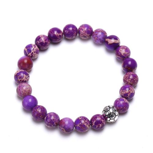 Gemstone Bracelets, Natural Stone, with Tibetan Style, Round, silver color plated, fashion jewelry & different materials for choice & Unisex, more colors for choice, Length:Approx 18 cm, Sold By PC