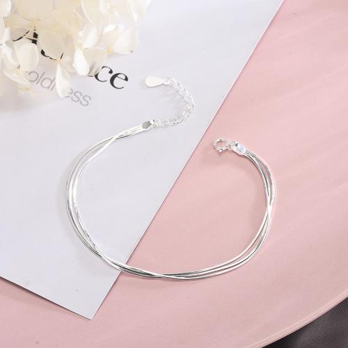 925 Sterling Silver Bracelet fashion jewelry & multilayer & for woman Length Approx 15-20 cm Sold By PC