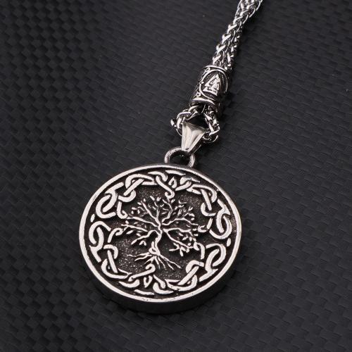 Stainless Steel Jewelry Necklace, 304 Stainless Steel, fashion jewelry & Unisex & different styles for choice, original color, 45x48mm, Length:Approx 60 cm, Sold By PC