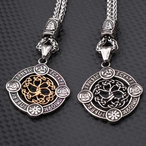Stainless Steel Jewelry Necklace, 304 Stainless Steel, polished, fashion jewelry & Unisex & different styles for choice, more colors for choice, 33x33mm, Length:Approx 60 cm, Sold By PC