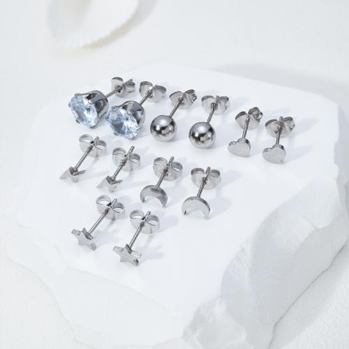 Stainless Steel Stud Earrings, 304 Stainless Steel, Vacuum Ion Plating, Different Shape for Choice & fashion jewelry & for woman, more colors for choice, Sold By Pair