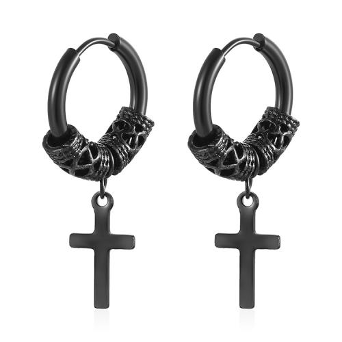 Huggie Hoop Drop Earring 304 Stainless Steel Vacuum Ion Plating fashion jewelry & for woman Sold By Pair