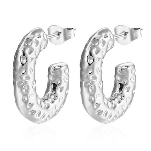 Stainless Steel Stud Earrings 304 Stainless Steel Letter C Vacuum Ion Plating fashion jewelry & for woman Sold By Pair
