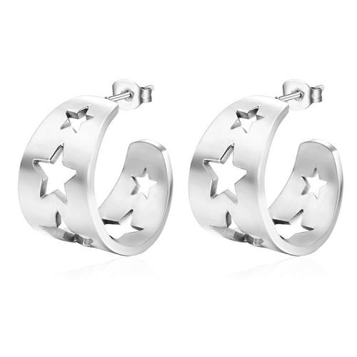 Stainless Steel Stud Earrings, 304 Stainless Steel, Vacuum Ion Plating, fashion jewelry & for woman & hollow, more colors for choice, 15x22.50mm, Sold By Pair