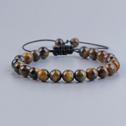 Gemstone Bracelets, Natural Stone, with Knot Cord, fashion jewelry & Unisex & adjustable, more colors for choice, Length:Approx 16-28 cm, Sold By PC