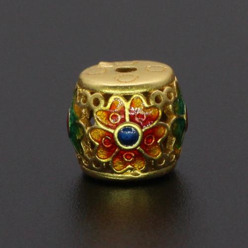 Messing smykker Perler, guldfarve belagt, du kan DIY & emalje, blandede farver, nikkel, bly & cadmium fri, Solgt af PC