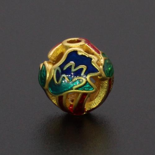 Brass Jewelry Beads, gold color plated, DIY & enamel, mixed colors, nickel, lead & cadmium free, Sold By PC