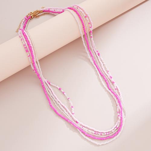 Body Chain Jewelry Seedbead with Zinc Alloy handmade fashion jewelry & for woman mixed colors Length 84 cm Sold By PC