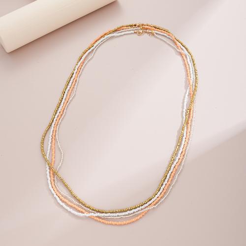 Body Chain Jewelry Seedbead with Elastic Thread & Zinc Alloy handmade 4 pieces & fashion jewelry & for woman mixed colors Length Approx 84 cm Sold By Set