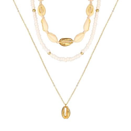 Cink Alloy nakit ogrlice, s Smola, ručno izrađen, tri sloja & modni nakit & za žene, Prodano By PC