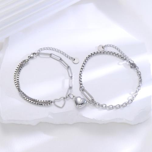 Zinc Alloy Bracelet 2 pieces & fashion jewelry & Unisex original color Length 19 cm 21 cm Sold By Set