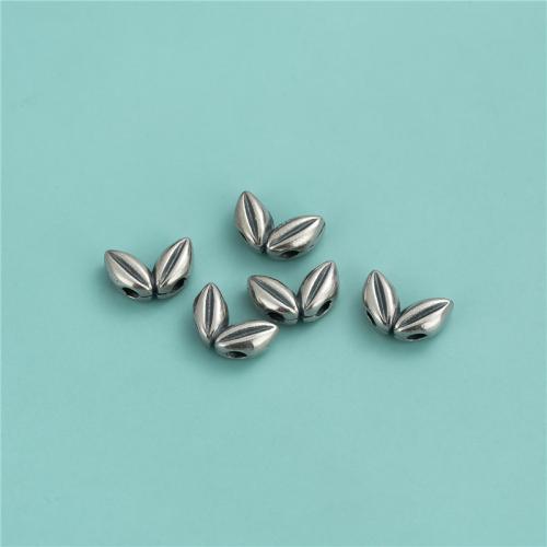 925 Sterling Silver Spacer Bead, DIY & double-hole, original color, 10.30x6.40mm, Hole:Approx 1.9mm, Sold By PC
