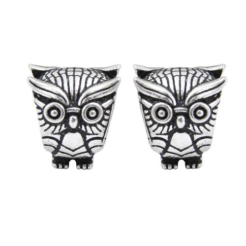 925 Sterling Silver Beads Owl DIY original color Sold By PC