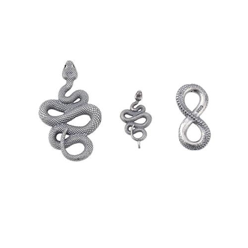 925 Sterling Silver Pendant, Snake, DIY & different styles for choice, original color, Sold By PC