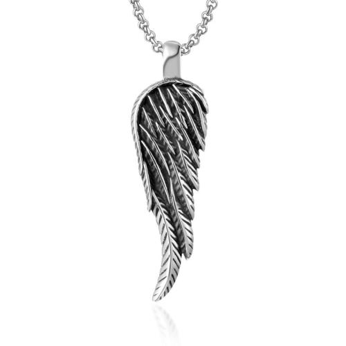 Stainless Steel Pendants, 304 Stainless Steel, Wing Shape, polished, fashion jewelry & for man, 18.30x61.80mm, Sold By PC