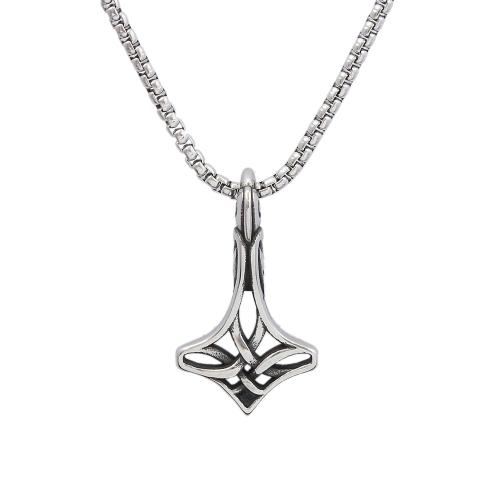 Stainless Steel Jewelry Necklace, 304 Stainless Steel, polished, fashion jewelry & different styles for choice & for man, 22x39mm, Length:Approx 60 cm, Sold By PC