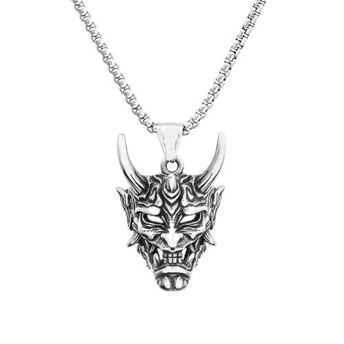 Stainless Steel Jewelry Necklace, 304 Stainless Steel, polished, fashion jewelry & different styles for choice & for man, 25x38mm, Length:Approx 60 cm, Sold By PC