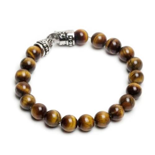 Bracelets de pierres précieuses, Pierre naturelle, avec alliage de zinc, bijoux de mode & unisexe, plus de couleurs à choisir, beads:8mm, Longueur:19 cm, Vendu par PC