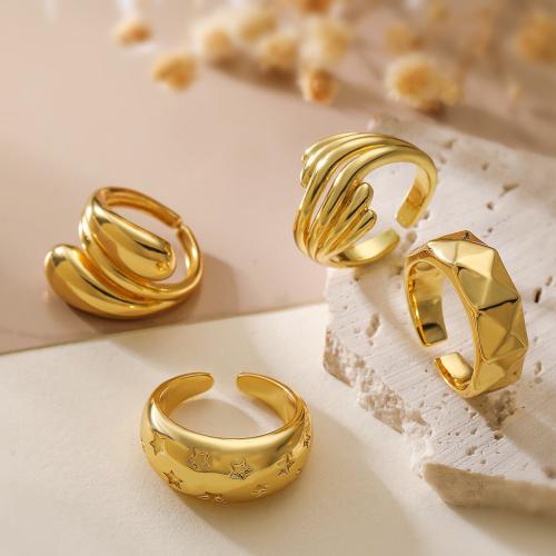 Messing ringen, plated, mode sieraden & verschillende ontwerpen voor de keuze, gouden, nikkel, lood en cadmium vrij, Verkocht door PC