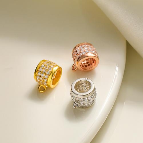 925 Sterling Silver Bail Bead, DIY & micro pave cubic zirconia, more colors for choice, Sold By PC