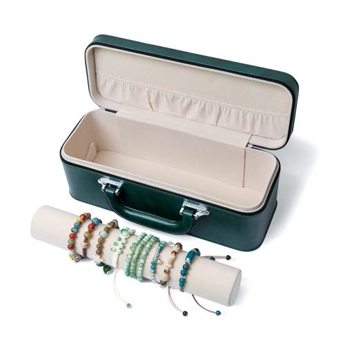 Искусственная кожа коробочка для браслетов, с Флокирующая ткань & пластик, Устойчивого & Пылезащитный, Много цветов для выбора, продается PC