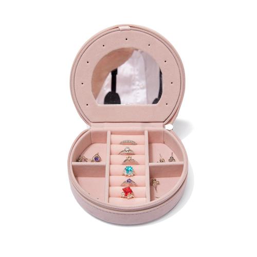 Suede Multifunctional Jewelry Box, with Plastic, portable & dustproof, more colors for choice, 120x105x55mm, Sold By PC