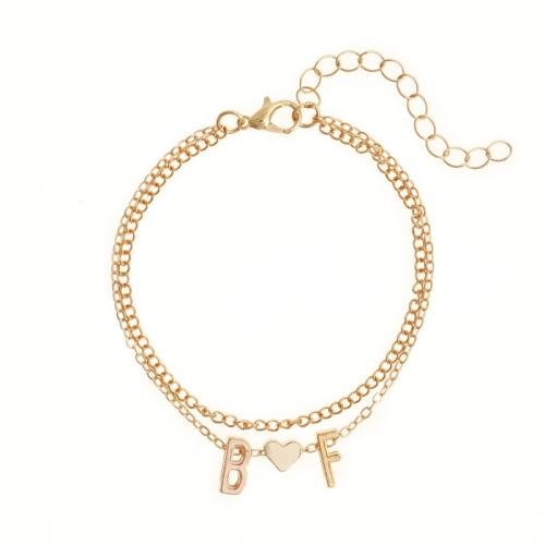 Zinc Alloy Bracelet handmade & for woman golden Length Approx 16-30 cm Sold By PC