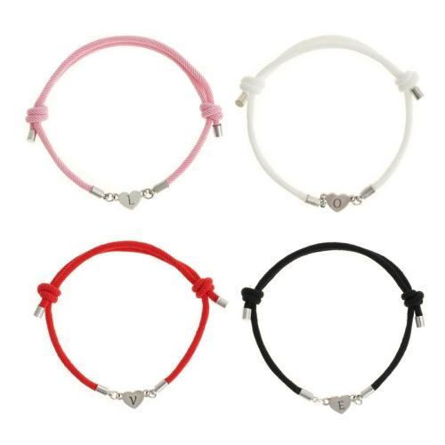 Stainless Steel Jewelry Bracelet, 304 Stainless Steel, with Milan Cord, handmade, 4 pieces & for woman, more colors for choice, Length:Approx 16-30 cm, Sold By PC