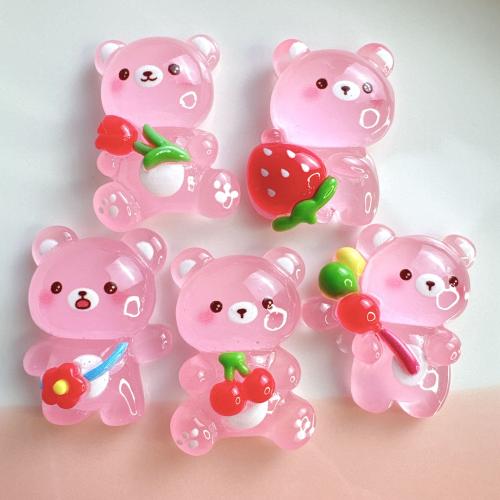 Mobile Phone DIY Decoration, Resin, Bear, different styles for choice & luminated, DIY kit length 20-35mm, Sold By PC