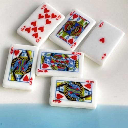 Mobile Phone DIY Decoration, Resin, Poker, different styles for choice & enamel, 18x27mm, Sold By PC