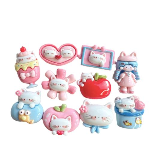 Mobile Phone DIY Decoration, Resin, Cat, different styles for choice & enamel, DIY kit length 15-35mm, Sold By PC
