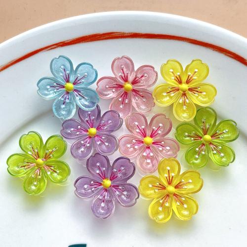 Mobile Phone DIY Decoration, Resin, Flower, luminated & enamel, more colors for choice, 26x26mm, Sold By PC
