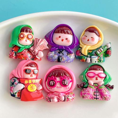 Mobile Phone DIY Decoration, Resin, Girl, different styles for choice & enamel, DIY kit length  25-30mm, Sold By PC