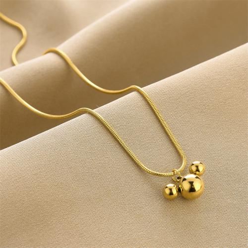 Титановые стали ожерелье, титан, ювелирные изделия моды & Женский, Золотой, длина:Приблизительно 45 см, продается PC